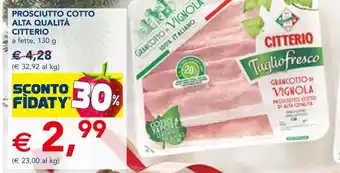Esselunga PROSCIUTTO COTTO ALTA QUALITÀ CITTERIO 130 g offerta
