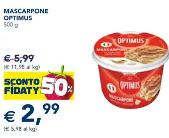 Esselunga MASCARPONE OPTIMUS 500 g offerta