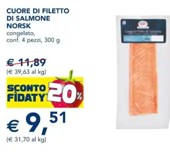 Esselunga CUORE DI FILETTO DI SALMONE NORSK 300 g offerta