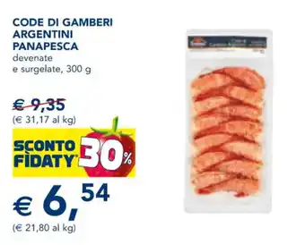 Esselunga CODE DI GAMBERI ARGENTINI PANAPESCA 300 g offerta