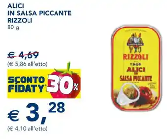 Esselunga ALICI IN SALSA PICCANTE RIZZOLI 80 g offerta
