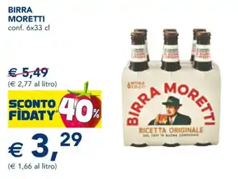 Esselunga BIRRA MORETTI conf. 6x33 cl offerta