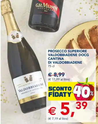 Esselunga PROSECCO SUPERIORE VALDOBBIADENE DOCG CANTINA DI VALDOBBIADENE 75 cl offerta