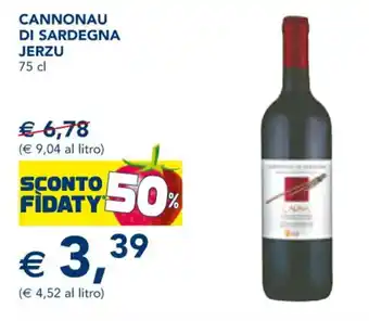 Esselunga CANNONAU DI SARDEGNA JERZU 75 cl offerta