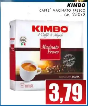 La Mimosa Supermercati KIMBO CAFFE MACINATO FRESCO GR. 250x2 offerta