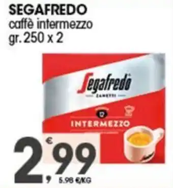 Quick Sisa SEGAFREDO caffè intermezzo gr.250 x 2 offerta