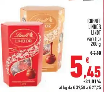 Conad Superstore CORNET LINDOR LINDT vari tipi 200 g offerta