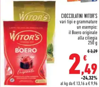 Conad Superstore CIOCCOLATINI WITOR'S vari tipi 250 g offerta