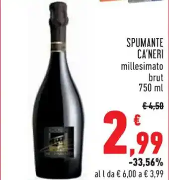 Conad Superstore SPUMANTE CA'NERI millesimato brut 750 ml offerta