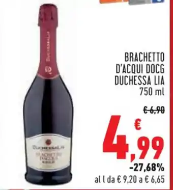 Conad Superstore BRACHETTO D'ACQUI DOCG DUCHESSA LIA 750 ml offerta