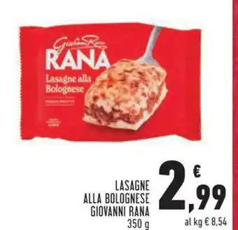 Conad Superstore LASAGNE ALLA BOLOGNESE GIOVANNI RANA 350 g offerta