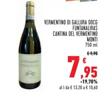 Conad Superstore VERMENTINO DI GALLURA DOCG FUNTANALIRAS CANTINA DEL VERMENTINO MONTI 750 ml offerta