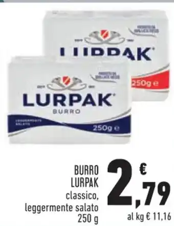 Conad Superstore BURRO LURPAK classico, leggermente salato 250 g offerta