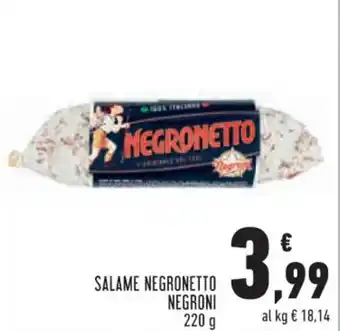 Conad Superstore SALAME NEGRONETTO NEGRONI 220 g offerta