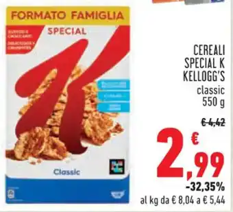 Conad Superstore CEREALI SPECIAL K KELLOGG'S classic 550 g offerta