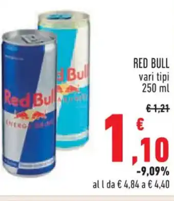 Conad Superstore RED BULL vari tipi 250 ml offerta