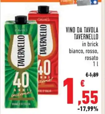 Conad Superstore VINO DA TAVOLA TAVERNELLO 1 l offerta