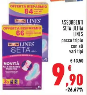 Conad Superstore ASSORBENTI SETA ULTRA LINES vari tipi offerta