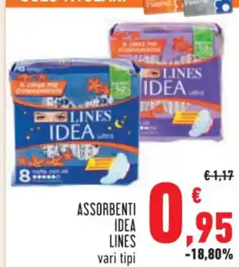 Conad Superstore ASSORBENTI IDEA LINES vari tipi offerta