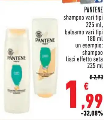 Conad Superstore PANTENE shampoo vari tipi balsamo vari tipi 180 ml offerta