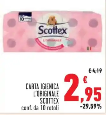 Conad Superstore CARTA IGIENICA L'ORIGINALE SCOTTEX conf. da 10 rotoli offerta