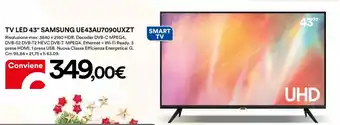 Ipercoop TV LED 43" SAMSUNG UE43AU7090UXZT offerta