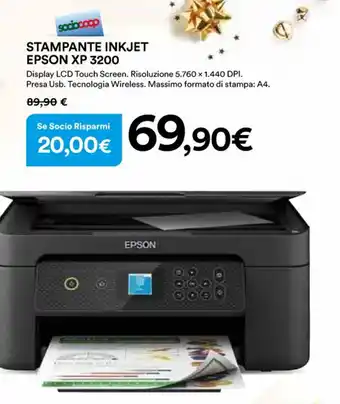 Ipercoop STAMPANTE INKJET EPSON XP 3200 offerta