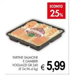 PrestoFresco TARTINE SALMONE E GAMBERI VOGLIAZZI GR 240 offerta