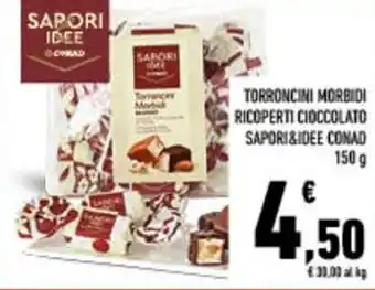 Conad City TORRONCINI MORBIDI RICOPERTI CIOCCOLATO SAPORI&IDEE CONAD offerta