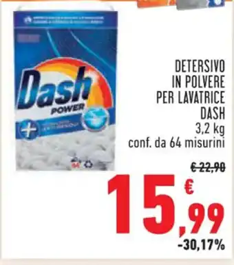 Conad Superstore DETERSIVO IN POLVERE PER LAVATRICE Dash 3,2 kg offerta