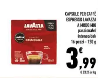 Conad City CAPSULE PER CAFFÈ ESPRESSO LAVAZZA A MODO MIO offerta