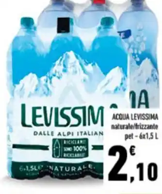 Conad City ACQUA LEVISSIMA naturale/frizzante pet - 6x1,5 L offerta