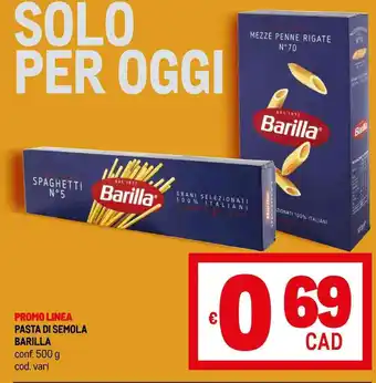 Metro PASTA DI SEMOLA BARILLA conf. 500 g offerta