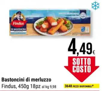 Supermercati Gulliver Bastoncini di merluzzo Findus, 450g 18pz offerta