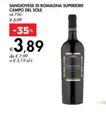 Bennet SANGIOVESE DI ROMAGNA SUPERIORE CAMPO DEL SOLE offerta