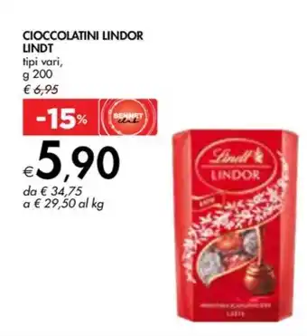 Bennet CIOCCOLATINI LINDOR LINDT tipi vari offerta