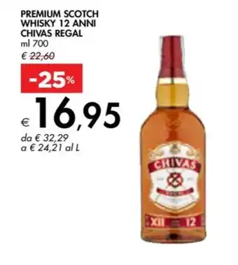 Bennet PREMIUM SCOTCH WHISKY 12 ANNI CHIVAS REGAL ml 700 offerta