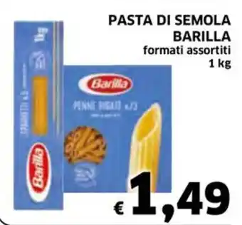 Ecu Discount PASTA DI SEMOLA BARILLA formati assortiti 1 kg offerta