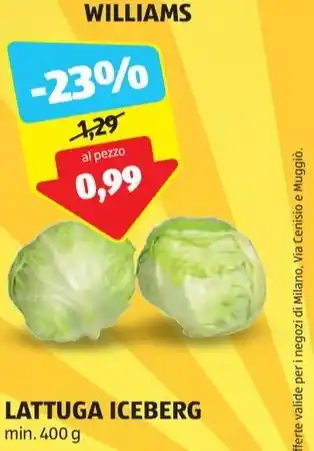 ALDI LATTUGA ICEBERG 400 g offerta