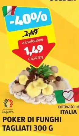 ALDI POKER DI FUNGHI TAGLIATI 300 g offerta