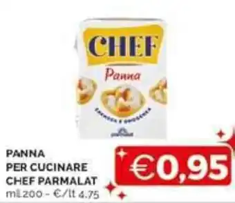 Mercatò PANNA PER CUCINARE CHEF PARMALAT ml 200 offerta
