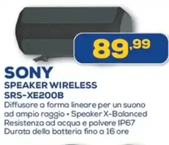 Euronics SONY SPEAKER WIRELESS SRS-XE200B offerta