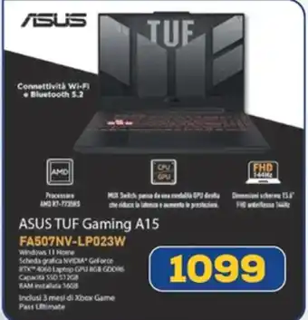Euronics ASUS TUF Gaming A15 FA507NV-LP023W offerta