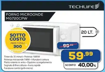 Euronics FORNO MICROONDE MG720CPW offerta