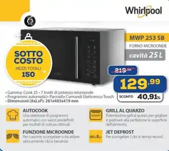Euronics Whirlpool FORNO MICROONDE offerta