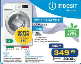 Euronics indesit Lavatrice offerta