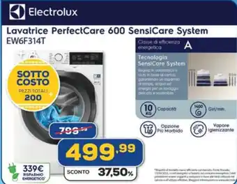 Euronics Lavatrice PerfectCare 600 SensiCare System EW6F314T offerta