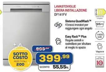 Euronics LAVASTOVIGLIE LIBERA INSTALLAZIONE DF141FV offerta