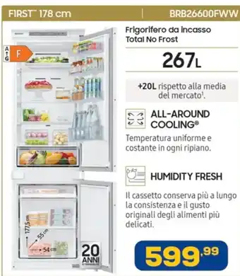 Euronics Frigorifero da incasso Total No Frost offerta