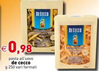 pasta all'uovo de cecco g 250 vari formati